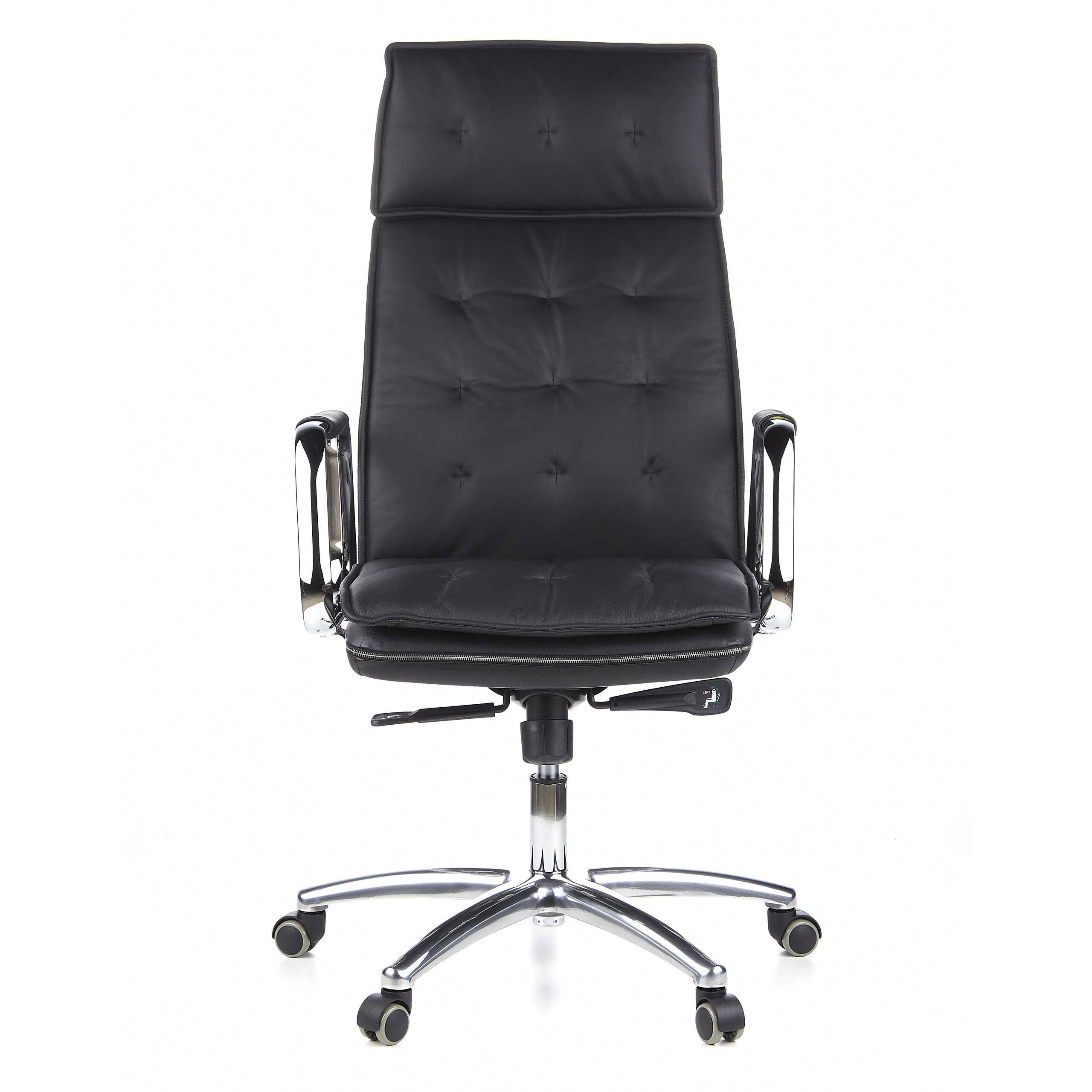 Drehstuhl Chefsessel Leder Bürostuhl XXL Schwarz Braun Weiß VILLA 20 hjh OFFICE - Bild 32 von 32