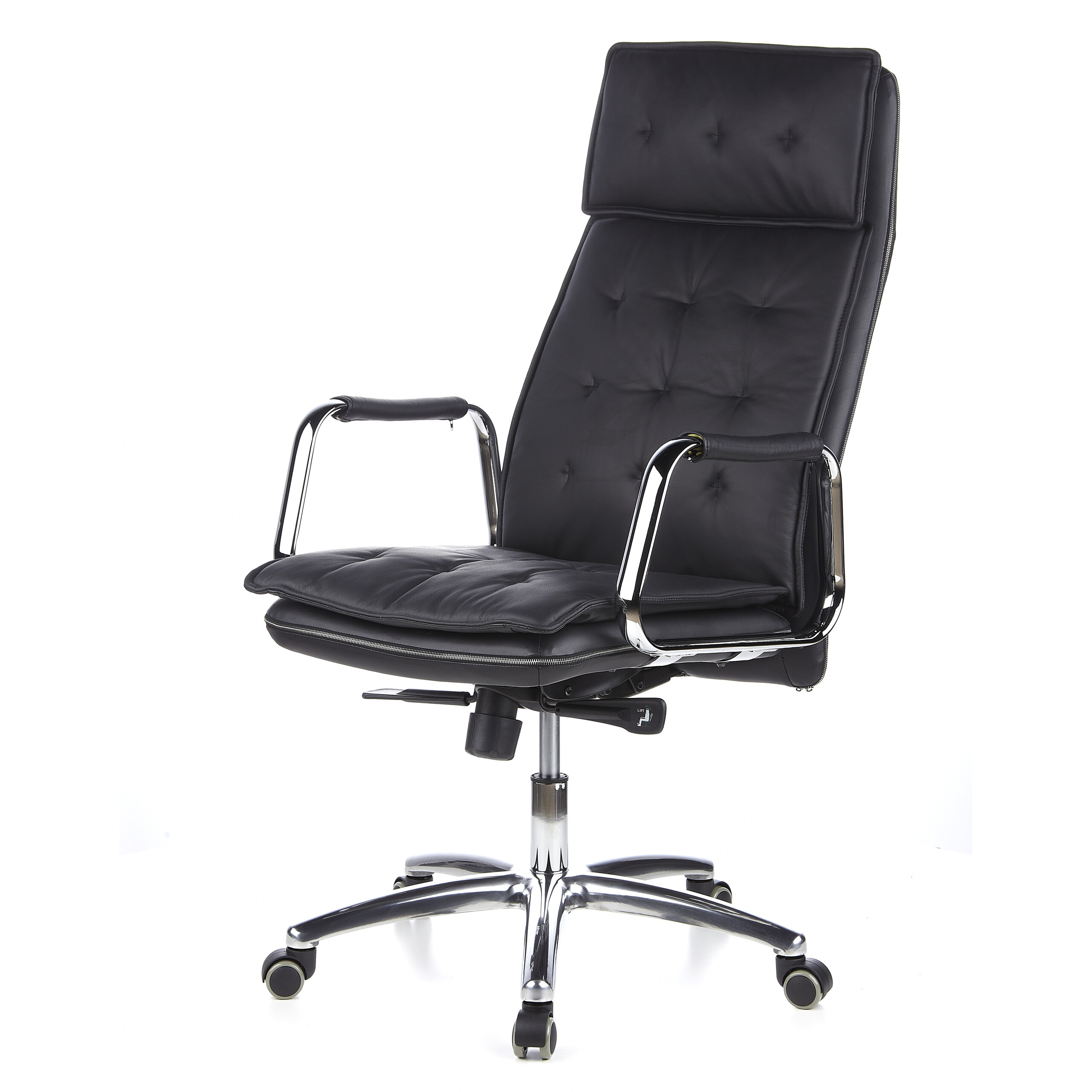 Drehstuhl Chefsessel Leder Bürostuhl XXL Schwarz Braun Weiß VILLA 20 hjh OFFICE - Bild 31 von 32