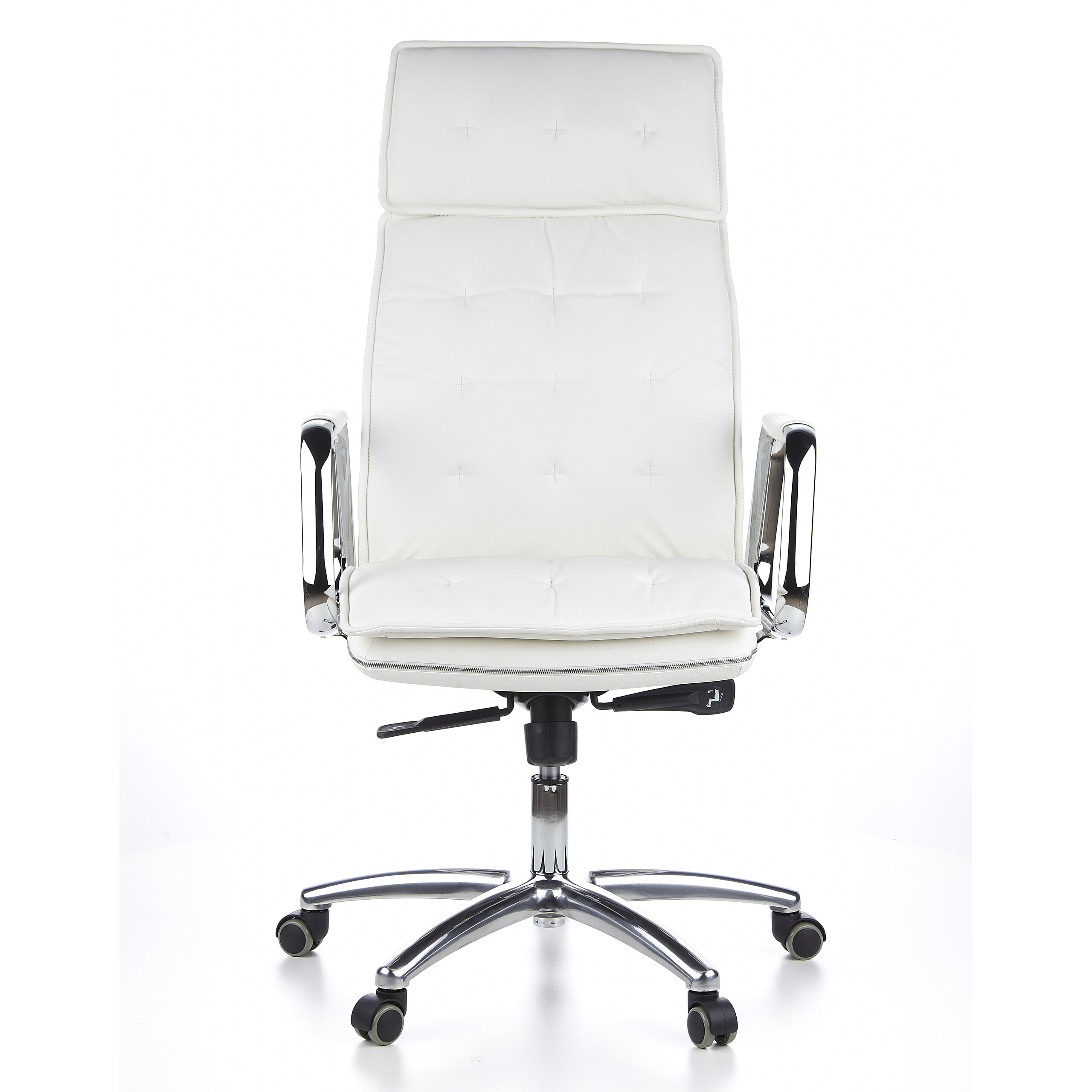Drehstuhl Chefsessel Leder Bürostuhl XXL Schwarz Braun Weiß VILLA 20 hjh OFFICE - Bild 25 von 32