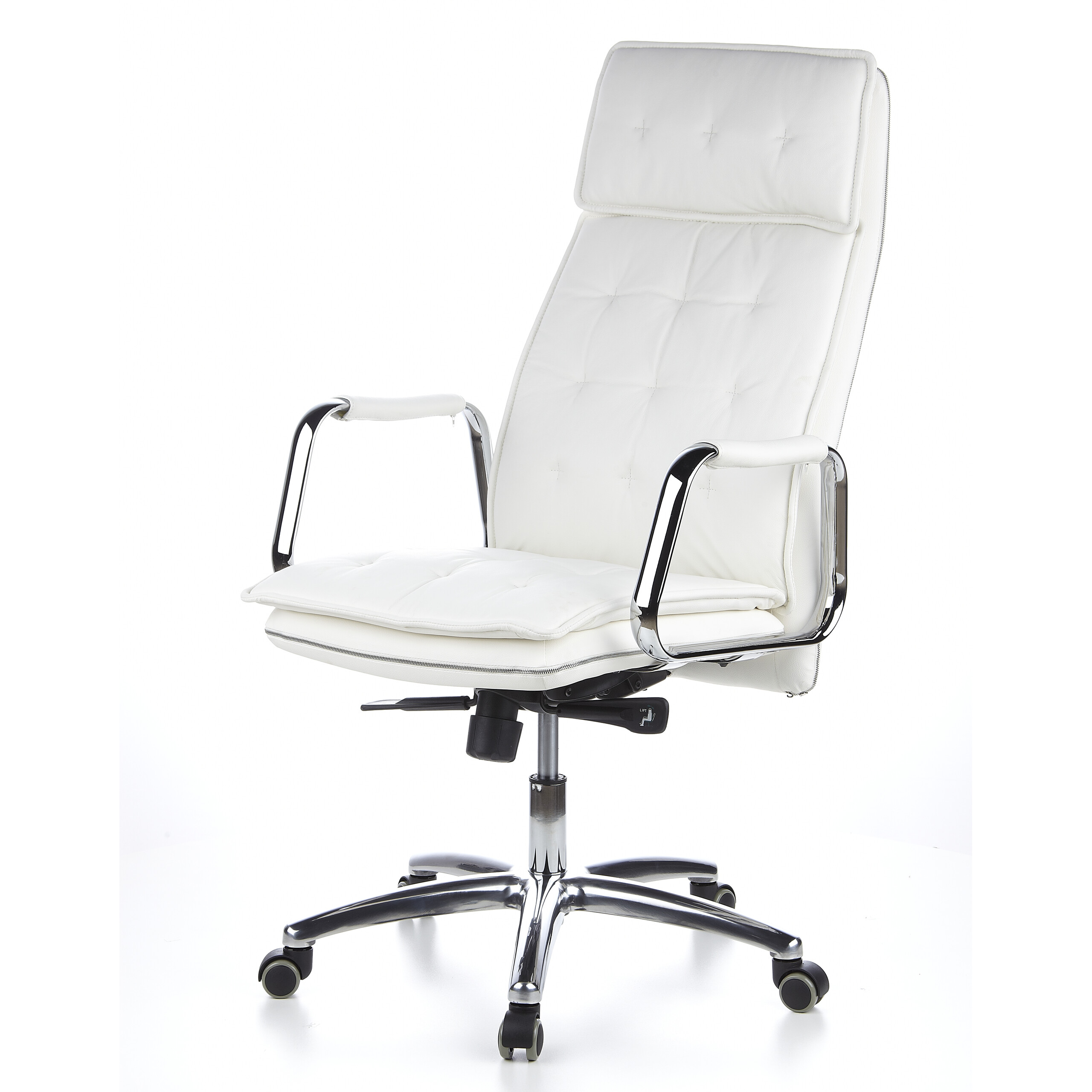 Drehstuhl Chefsessel Leder Bürostuhl XXL Schwarz Braun Weiß VILLA 20 hjh OFFICE - Bild 24 von 32