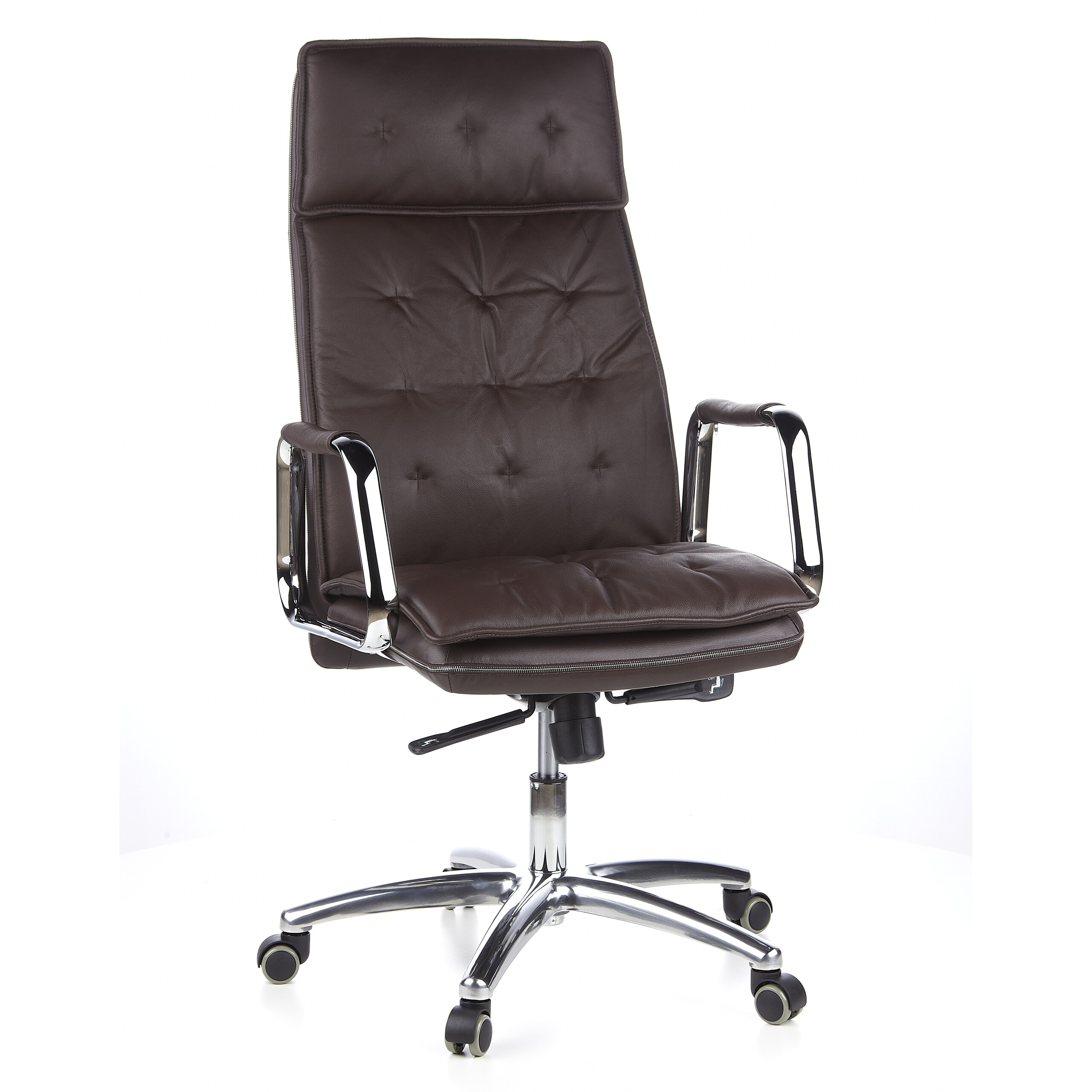 Drehstuhl Chefsessel Leder Bürostuhl XXL Schwarz Braun Weiß VILLA 20 hjh OFFICE - Bild 6 von 32