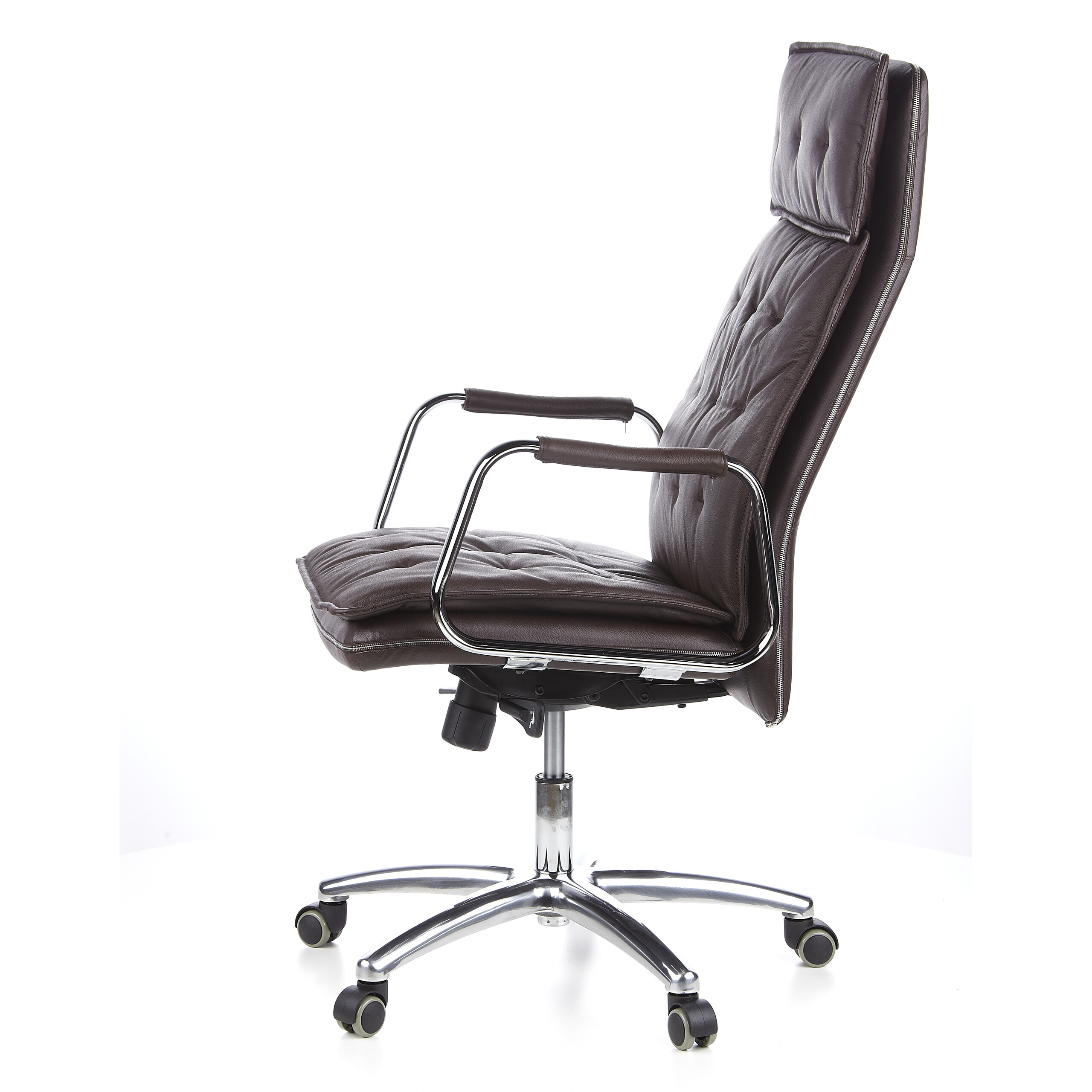 Drehstuhl Chefsessel Leder Bürostuhl XXL Schwarz Braun Weiß VILLA 20 hjh OFFICE - Bild 13 von 32