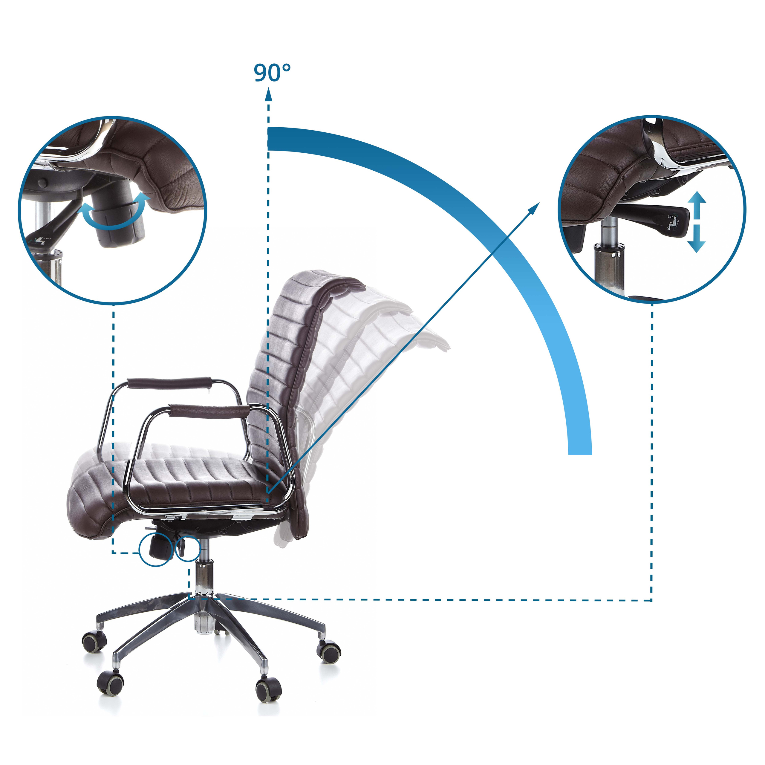 Bürostuhl Drehstuhl Leder Chefsessel Schreibtischstuhl ASPERA 10 hjh OFFICE - Bild 8 von 35