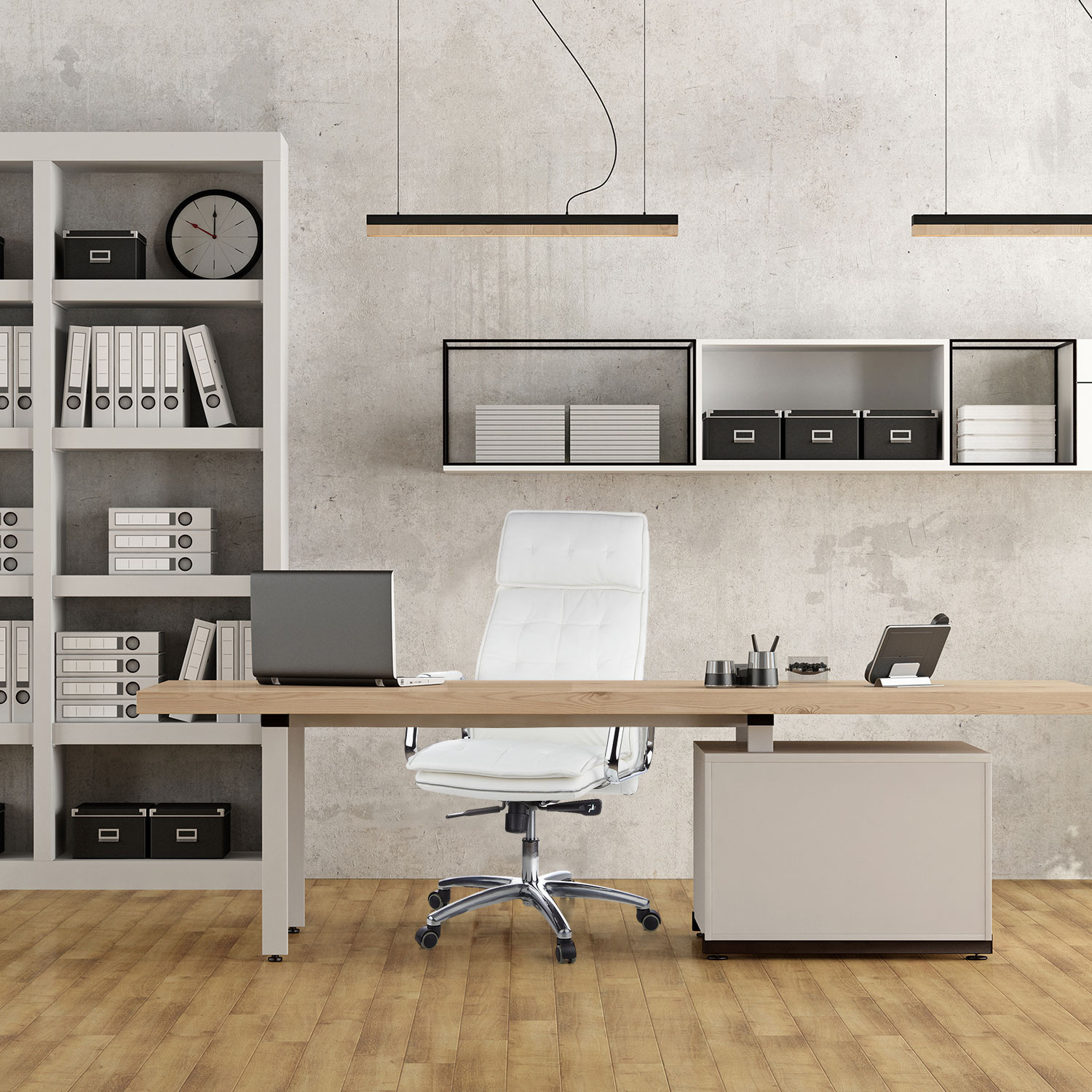 Drehstuhl Chefsessel Leder Bürostuhl XXL Schwarz Braun Weiß VILLA 20 hjh OFFICE - Bild 19 von 32