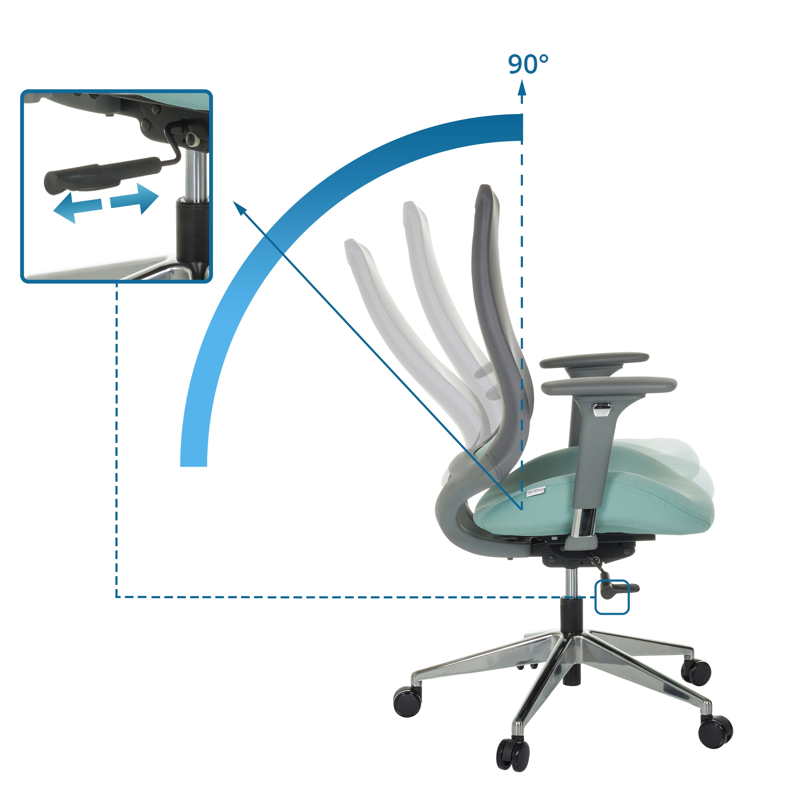 Bürostuhl ergonomisch geformt Muldensitz Drehstuhl Schreibtischstuhl hjh OFFICE - Bild 15 von 35