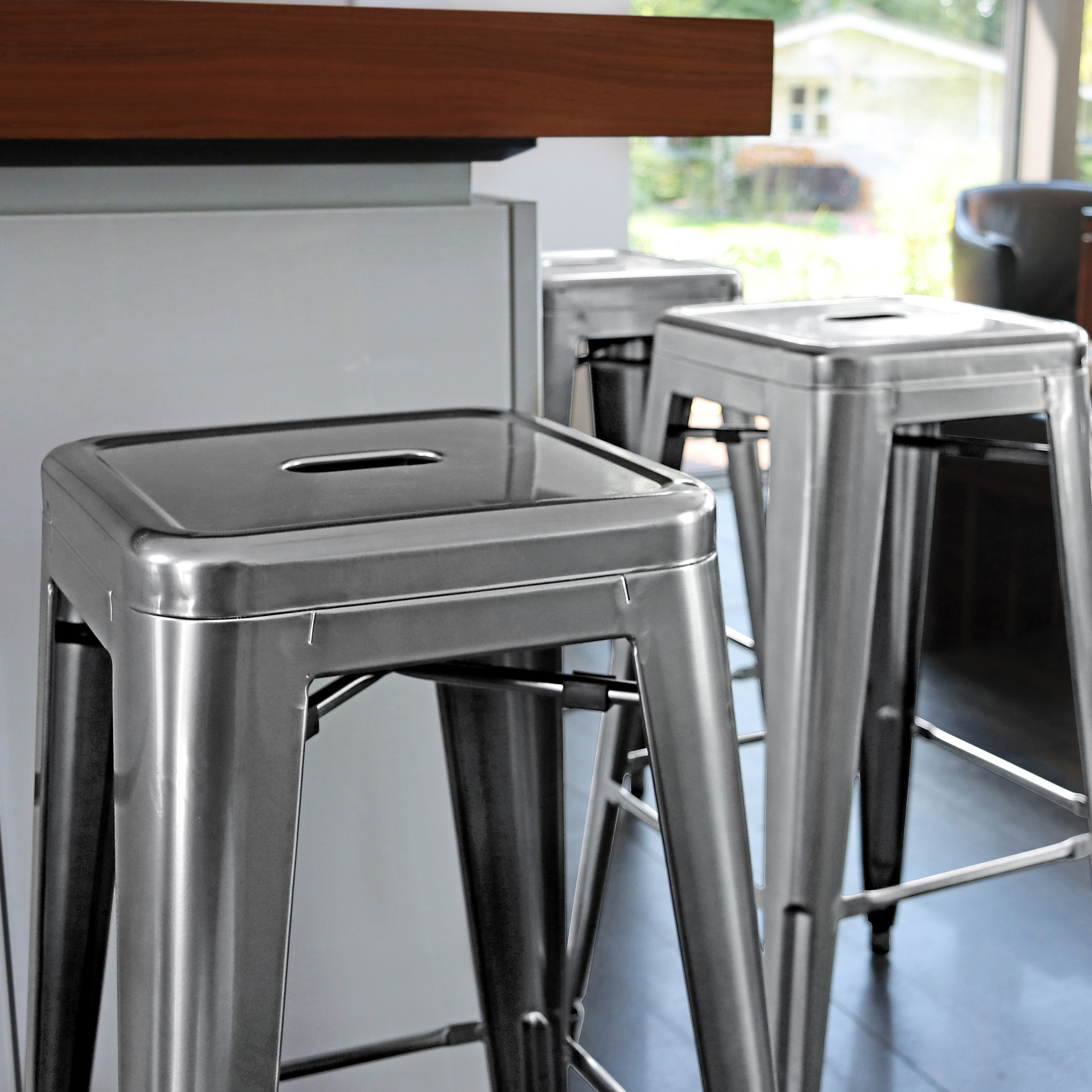 Taburete de bar taburete de bar taburete silla de bar metal industrial alta estabilidad bar cocina - Imagen 62 de 120