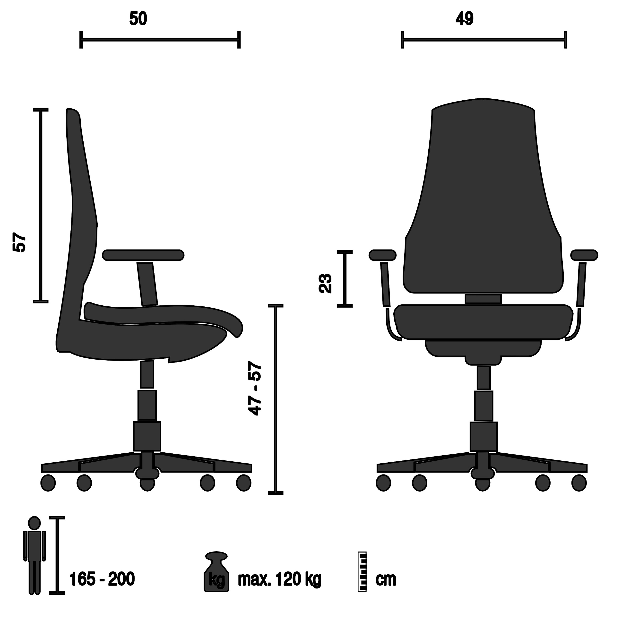 Bürostuhl Drehstuhl Leder Chefsessel Schreibtischstuhl ASPERA 10 hjh OFFICE - Bild 11 von 35