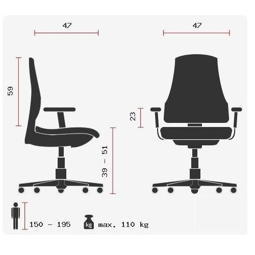 Topstar Profi Bürostuhl HJH SOLUTION PRO AL.B2 Stoff - Bild 5 von 7
