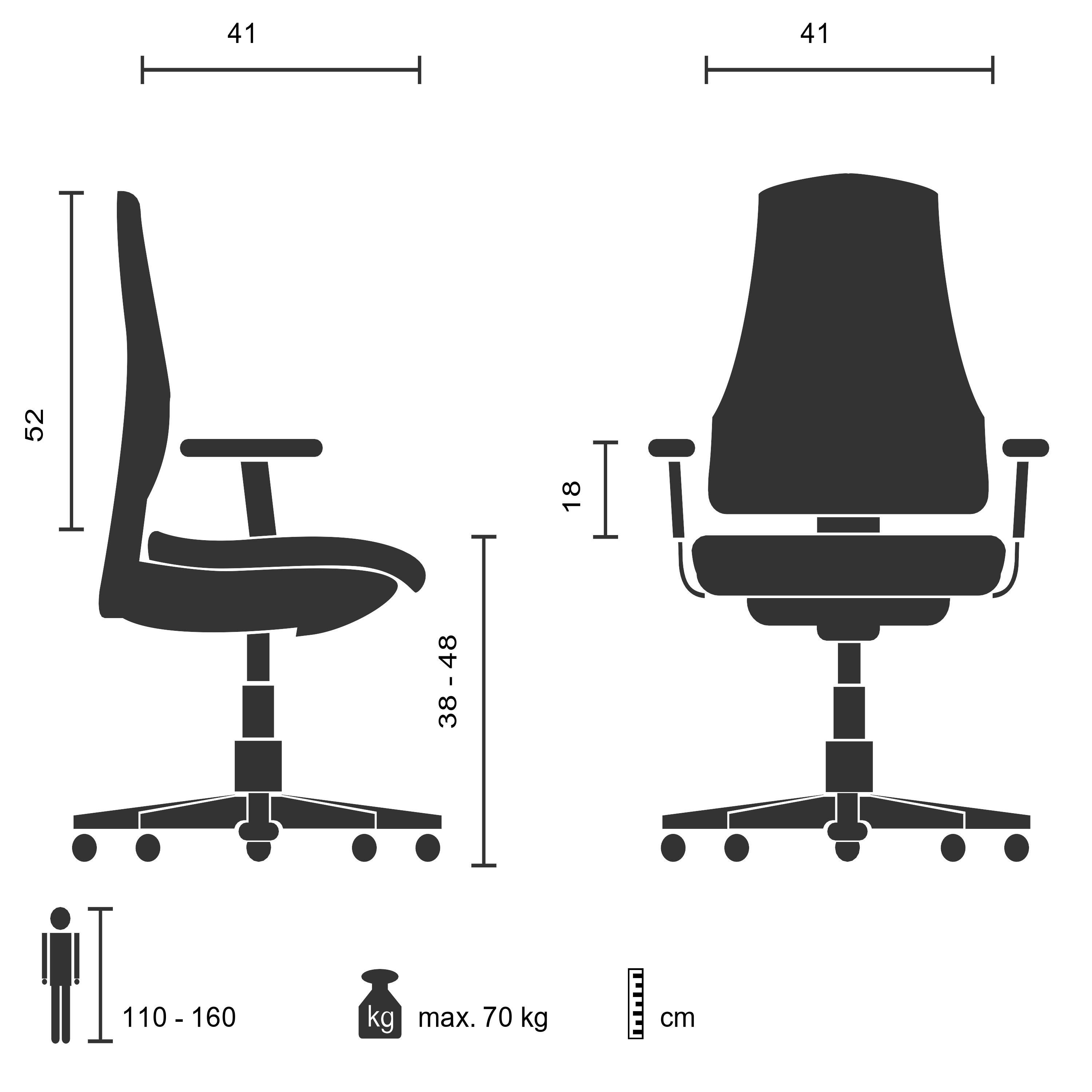 Kinder Schreibtischstuhl Schulstuhl Jugendzimmer KID GAME AL hjh OFFICE