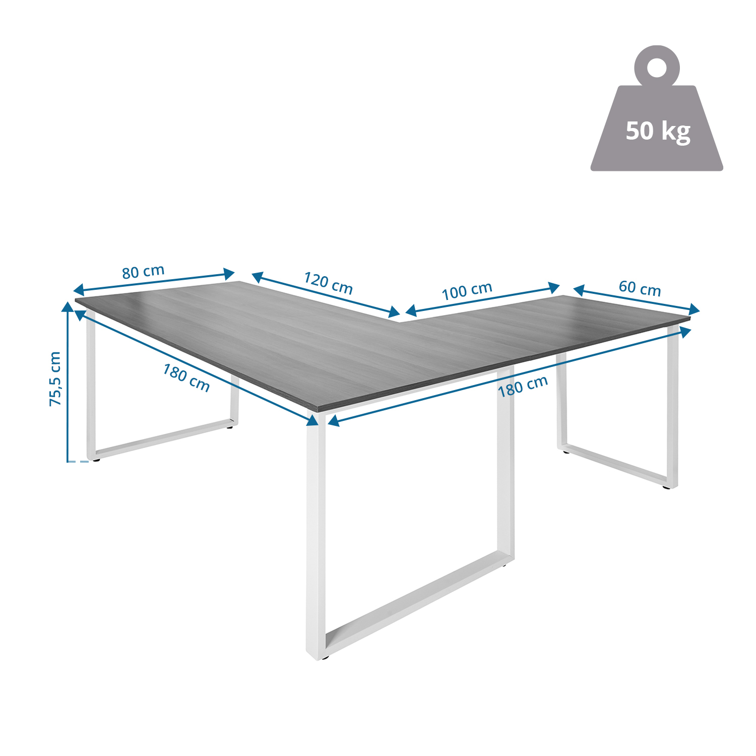 Computertisch Winkelschreibtisch Eckschreibtisch PC-Tisch L-Tisch WORKSPACE XL I